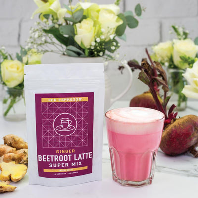 beetroot latte mix product from red espresso brand